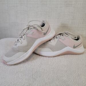 Nike MC Trainer Shoes Womens 9.5 White Pink Athletic Training Running Sneakers